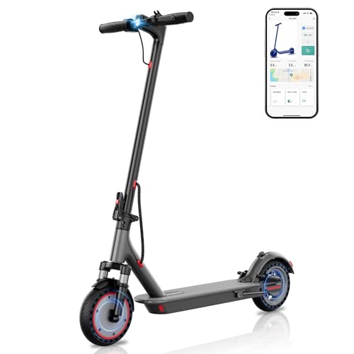 Electric Scooter for Adults, Folding E Scooter with 350W/500W Motor 16-22 Mph Top Speed, Max 19-23 Miles Long Range, 8.5''/10'' Solid Tires Commuting Motorized Kick Scooters with Dual Brakes, APP