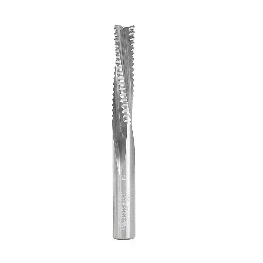 Amana 46226 CNC Solid Carbide Roughing Spiral 3 Flute Chipbreaker 1/2 Dia x 2 inch x 1/2 Shank Down-Cut Router Bit