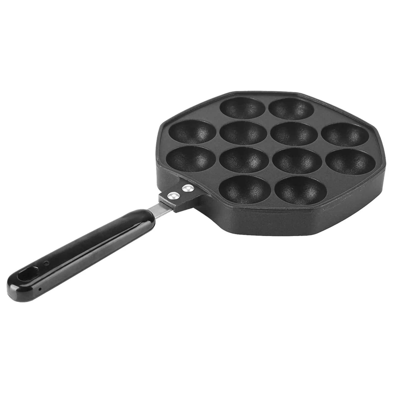Aebleskiver Pan, Black Pancake Pan Recubrimiento antiadherente de aluminio Ebelskiver Pan Pancake Maker Molde para hornear