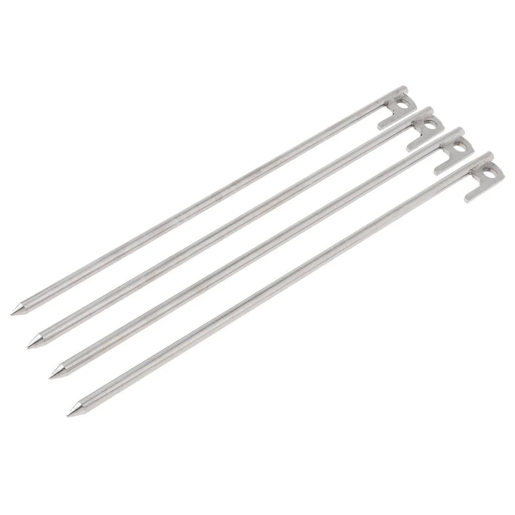 (4Pcs) 40cm Tent Stakes, Heavy-Duty Steel Solid Tent Stakes Pegs Ground Nail for Outdoors Mountain-Climbing/Camping Hiking Gardening