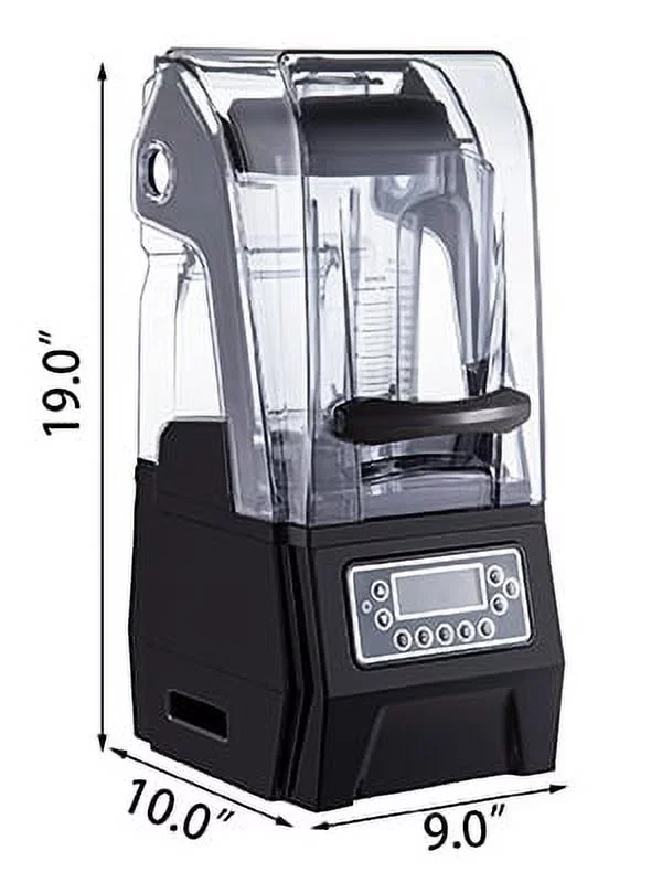 VEVORbrand 110V Commercial Smoothie Blenders 1.5L/50.7oz 1500W Countertop Silent Blender with Sound Shield, Quiet Blender Self-Cleaning, Includes Multifunctional 2-in-1 Wet Dry Blades