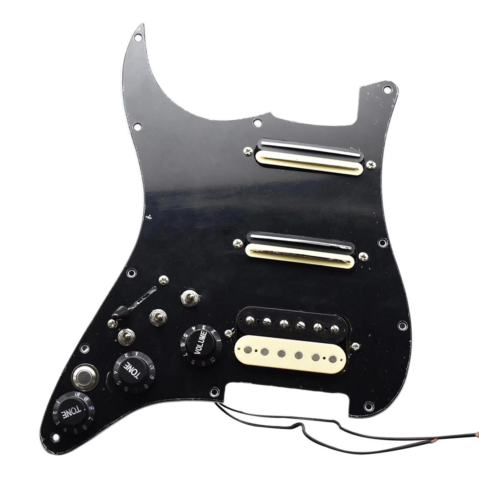 Guitar Loaded Pickguard, Guitar Pickguard, Pickup Left Practical Electronic Components, Replacement Guitar Pickup for Electric Guitars Fitment black