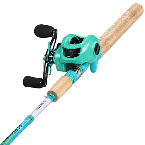 Sougayilang Fishing Rod and Reel Combo, 2-Piece 5-Foot 6-Inch Graphite & Fiberglass Rod, Durable and Strong, QuickSet Anti-Reverse Fishing Reel (1Pack/2Pack)