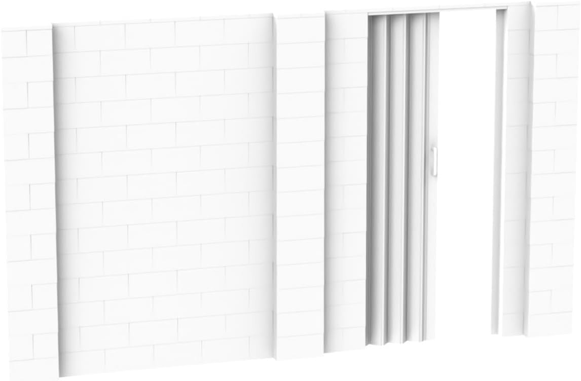 EverBlock 12’ x 7’ Wall Kit with Accordion Door | 3’ x 7’ Doorway | Modular Building Blocks | Wall Display System | Room Divider & Partition | Easy to Connect & Reuse | Indoor & Outdoor Use | White