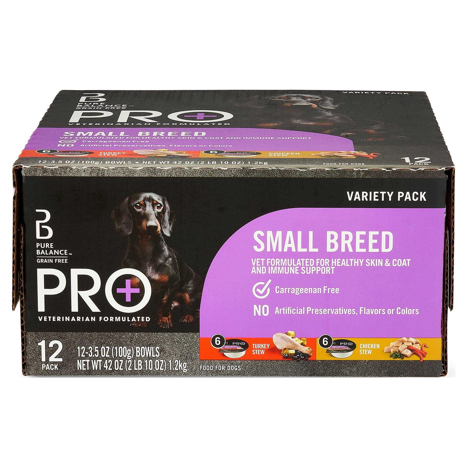 Pure Balance Pro+ Small Breed Turkey and Chicken Stew Variety Pack Wet Dog Food 3.5oz Cups - Pet Supplies online store