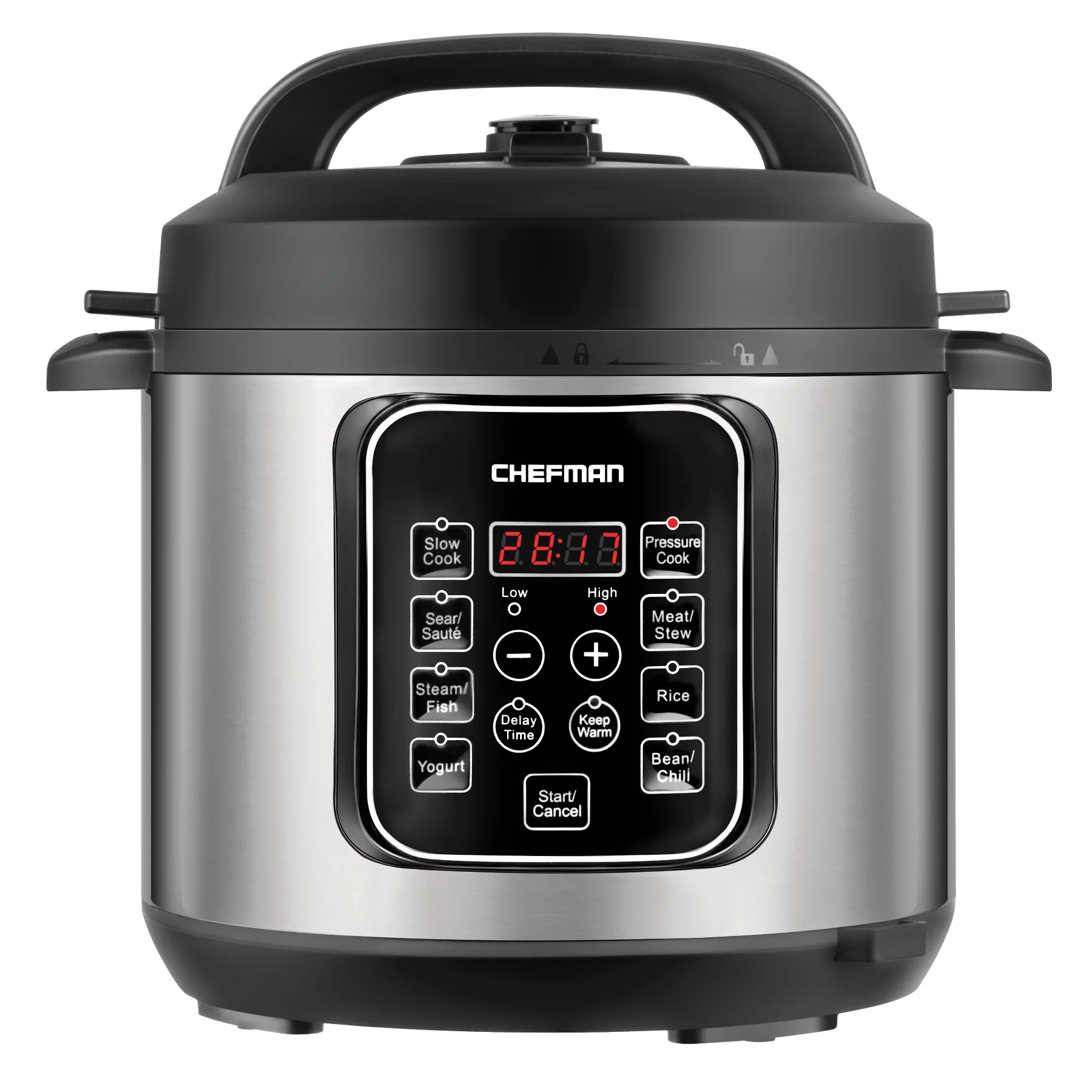 Chefman 6 Quart Electric Multicooker, 9-in-1 Programmable Pressure Cooker