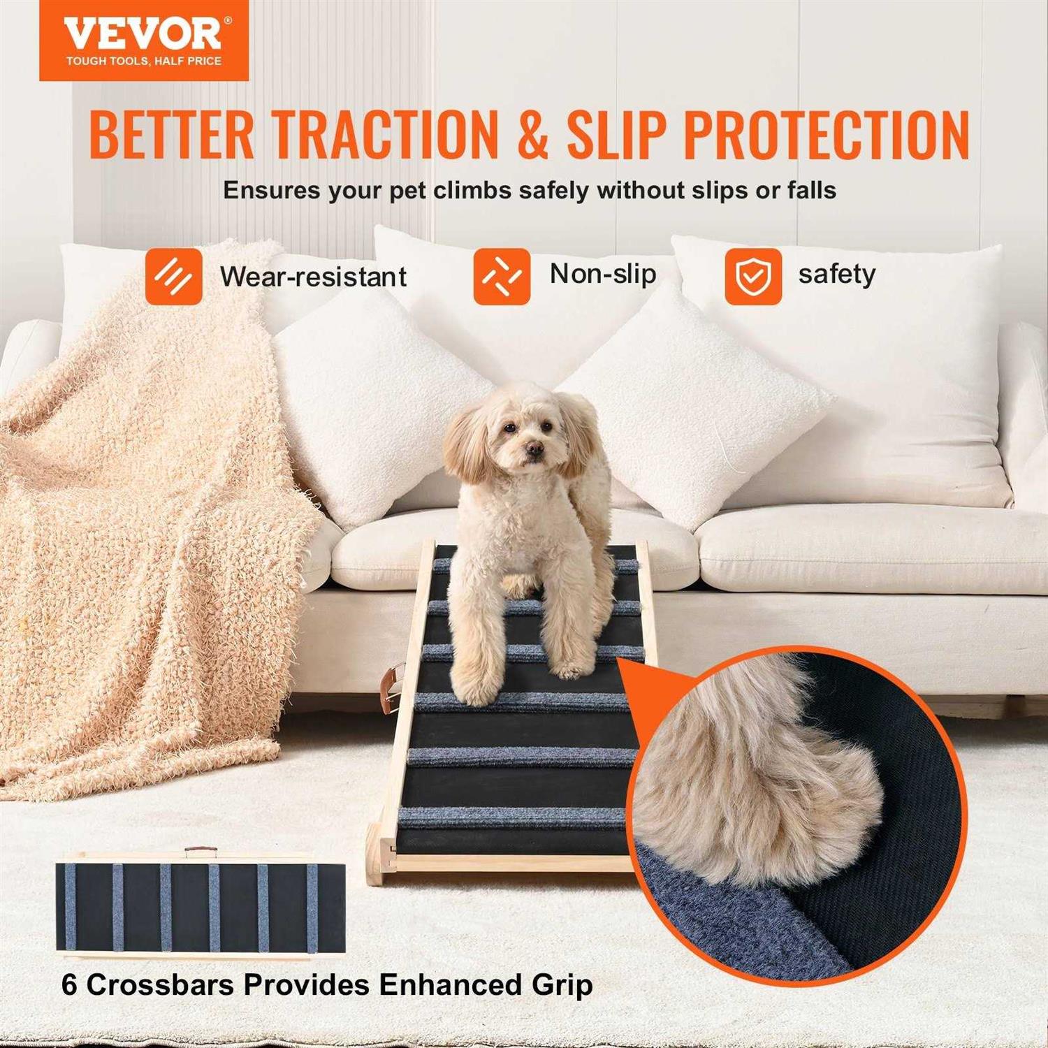 VEVOR Dog Ramp Folding Pet Ramp for Bed Adjustable Dog Ramp for Small - Pet Supplies online store