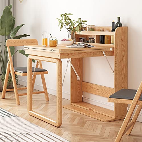 Fold Out Wall Table | Old Style Folding Wall Mounted Table | Dining Foldaway Table for Kitchen | Armoire Desk | Hideaway Desk with Large Storage Space (Color : A)