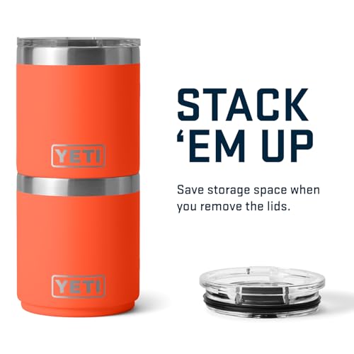 YETI Rambler Lowball, Vacuum Insulated Stainless Steel Stackable Lowball with MagSlider Lid, Stainless Steel, 10 oz (296 ml)
