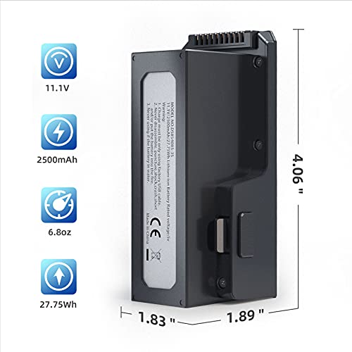 Ruko F11/F11PRO/F11GIM/F11GIM2 Drone Battery 11.1V 2500mAh/27.75Wh Li-po Rechargeable Battery and USB Cable for F11 Series RC Quadcopter Drone Black