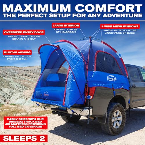 Pittman Outdoors - Truck Bed Tent with EZ up Mechanism - The Ultimate Truck Tent to optimize your Truck Camping Experience