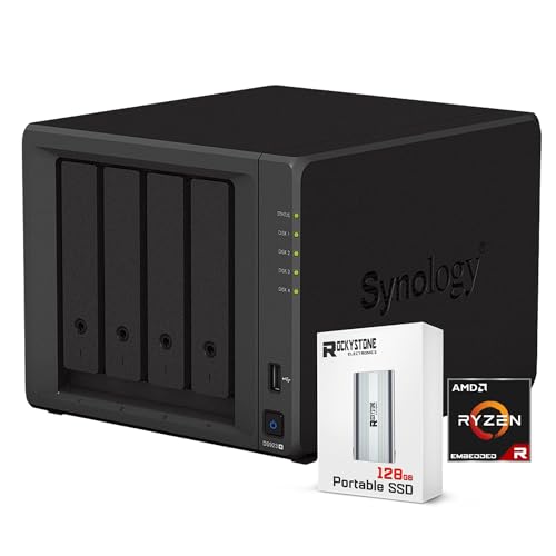 Synology DiskStation DS923+ 4-Bay NAS Enclosure Server, Network Attached Storage, Data Management Solution, AMD Ryzen R1600 Dual-Core up to 3.1 GHz,(16GB DDR4 RAM | NO HDD, SSD)