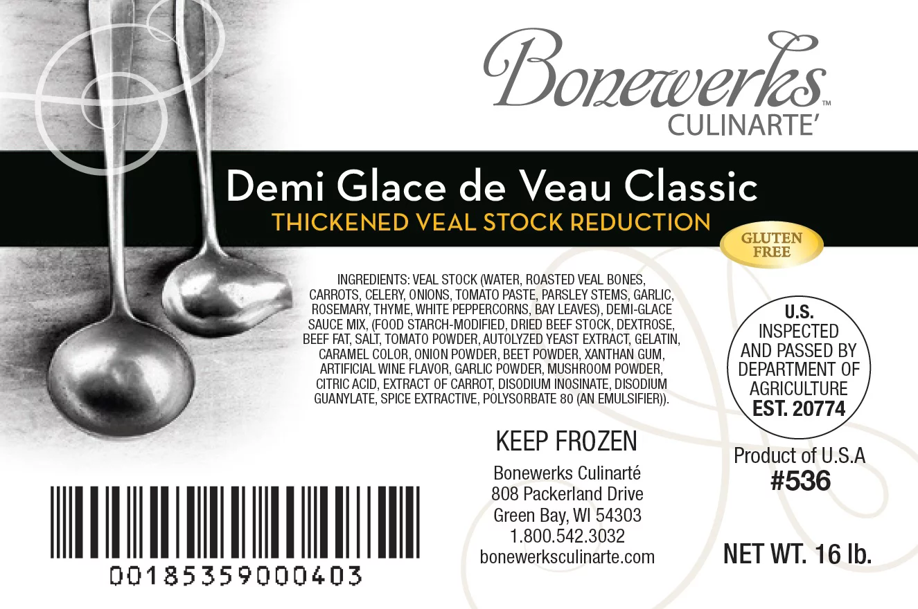 Bonewerks Demi Glace de Veau Classic (Thickened Veal Stock Reduction) 16 lb