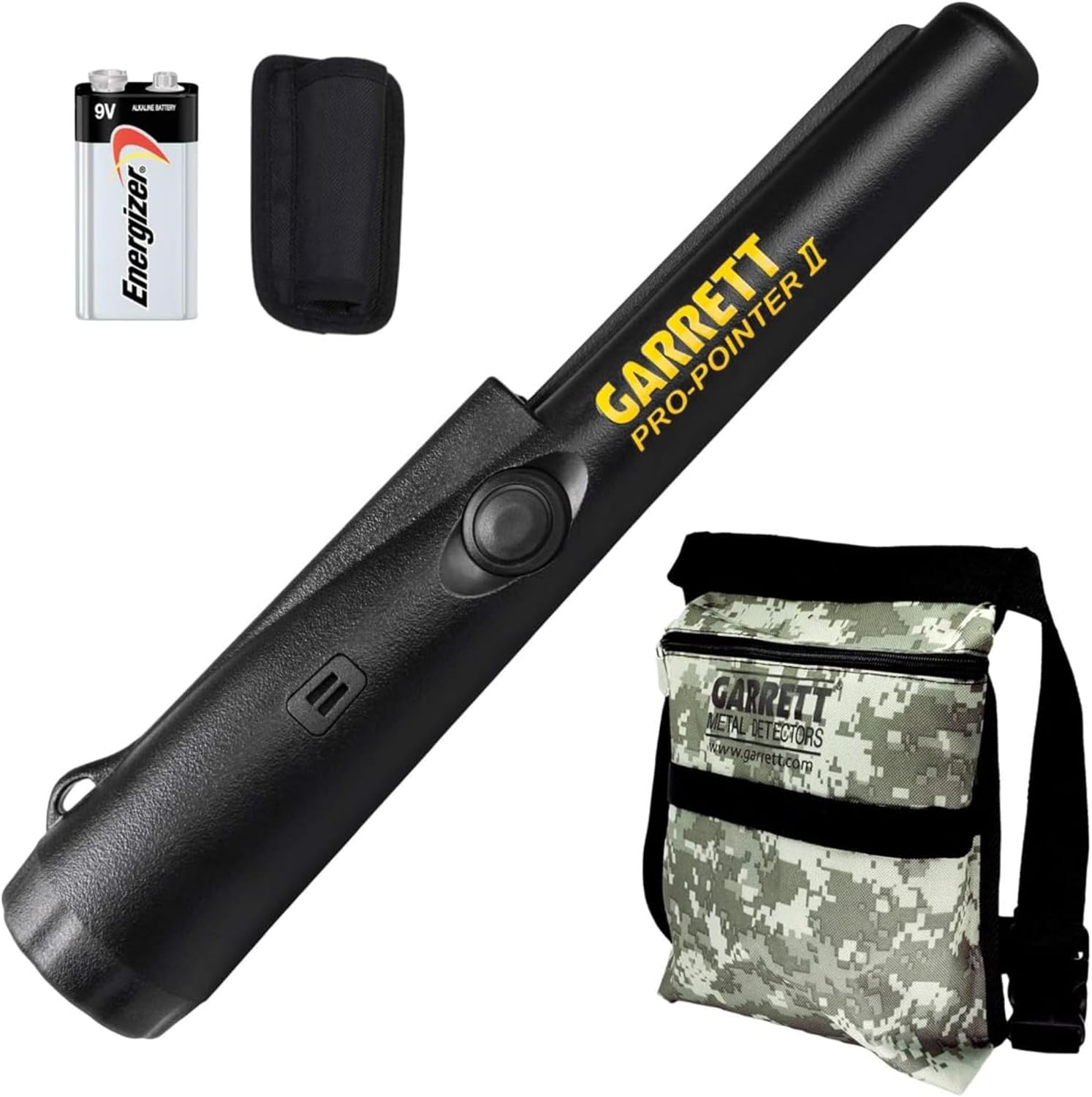 Garrett Pro Pointer II Two Metal Detector Pinpointer with Holster and Garrett Camo Digger's Pouch
