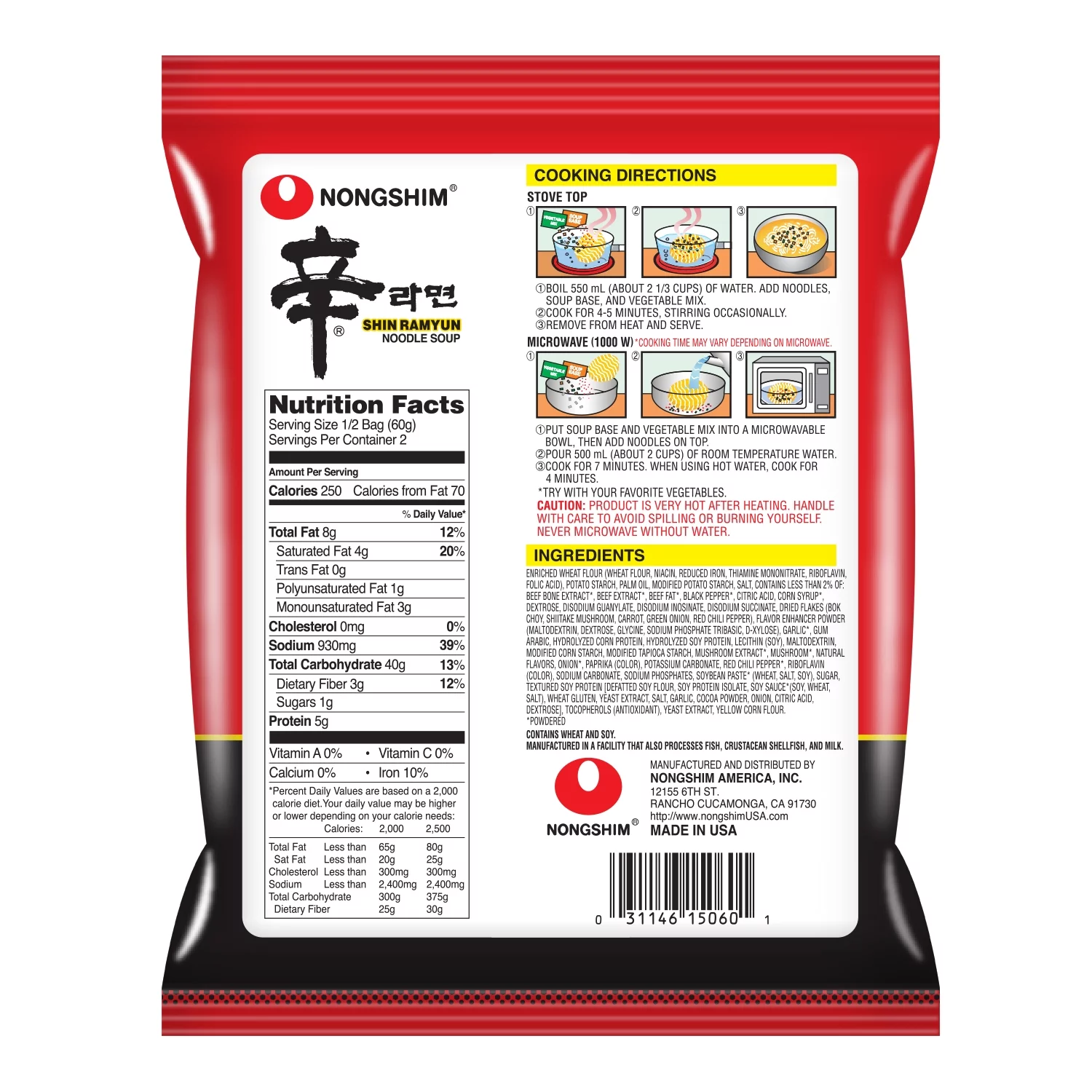 Nongshim Shin Ramyun, 4.20 Oz, 4 Ct (Pack of 16)
