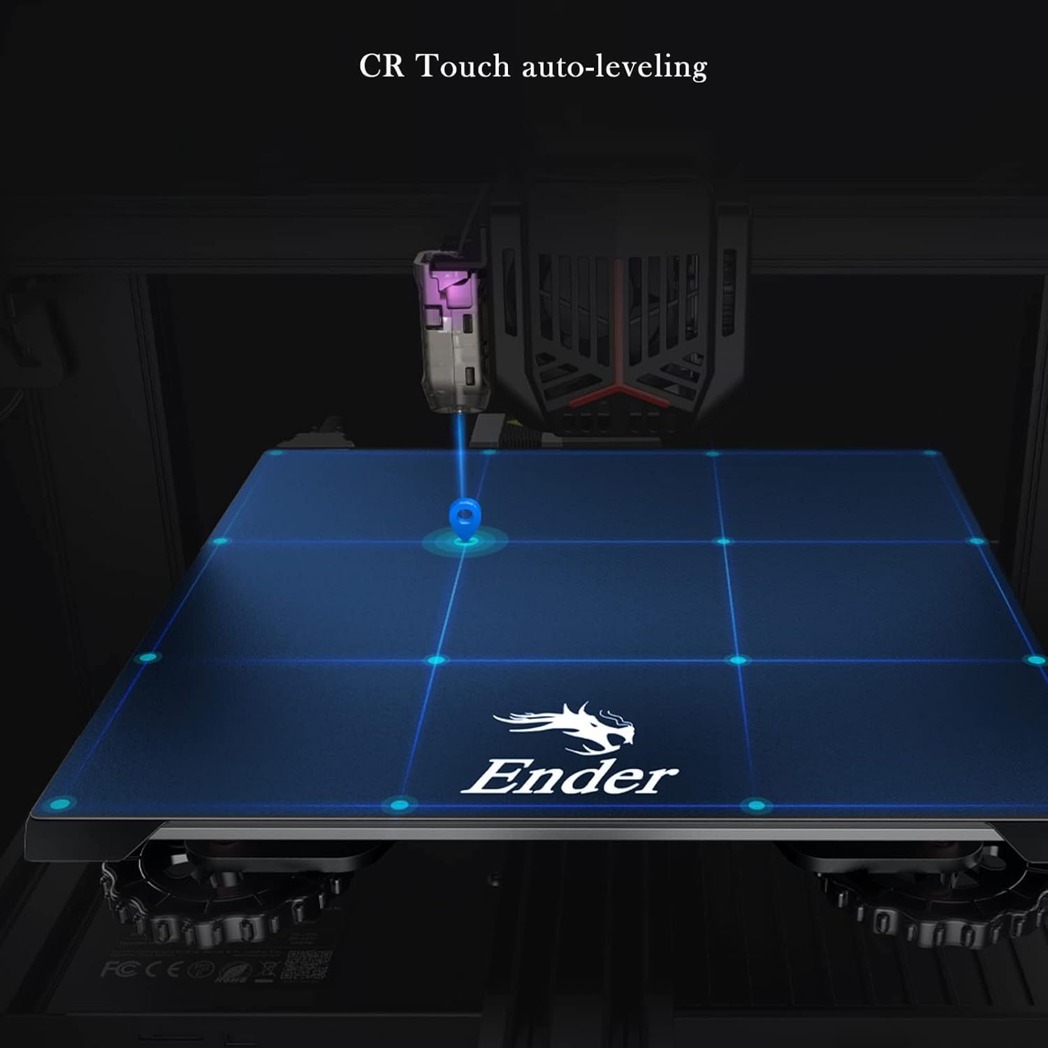 3D Printer Ender 3 v2 Neo Creality Offically New Upgrade Version with Auto-Leveling CR-Touch Silent Motherboard Stainless Platform Full-Metal Extruder 95% Pre-Installed Resume Printing 220x220x250mm