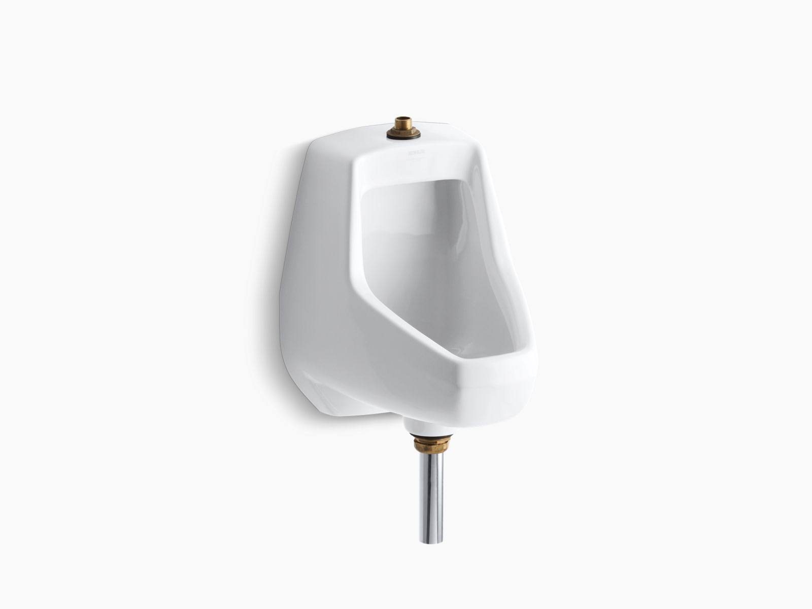 KOHLER K-5024-T-0 Darfield Washdown Wall-Mount 1/2 GPF Urinal with Top Spud and Bottom Outletfor Exposed P-Trap - White