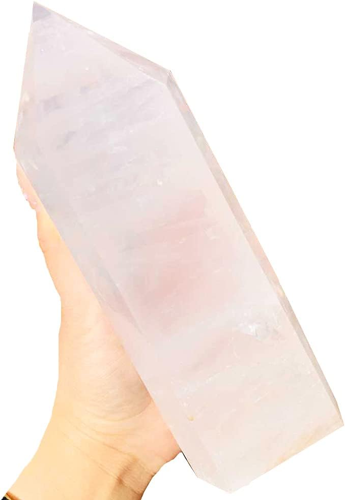 6.29inch Natural Clear Quartz Tower Lemurian Seed Crystal Wand Quartz Point Crystal Healing Pack of 2