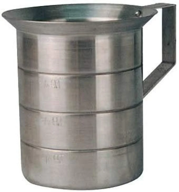 Winco Aluminum Measuring Cup Silver, 4 qt. | 12/Case