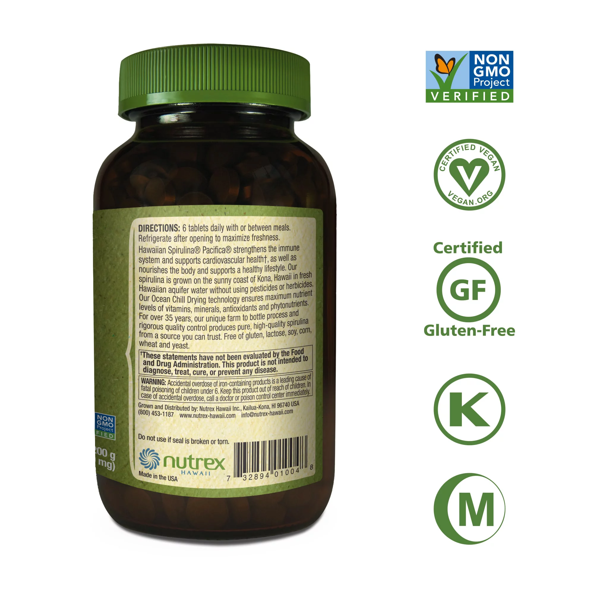 Nutrex Hawaii Pure Hawaiian Spirulina, 500 mg Tablets, 400 Ct