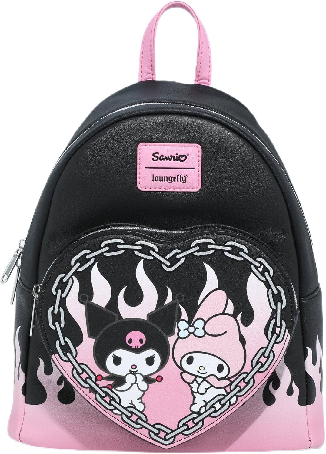 Loungefly My Melody & Kuromi Flame Heart Mini Backpack PINK NONE