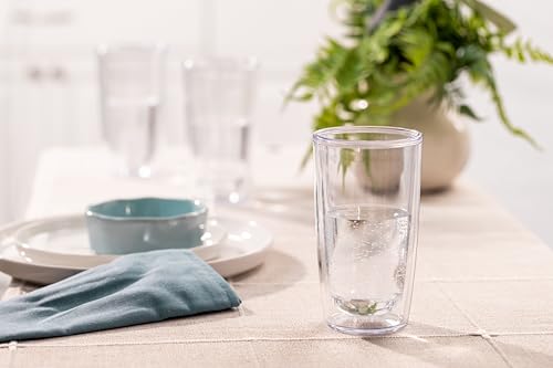Tervis Crystal Clear Tabletop Made in USA Double Walled Insulated Tumbler Travel Cup Keeps Drinks Cold & Hot, 16oz - 4pk, Classic
