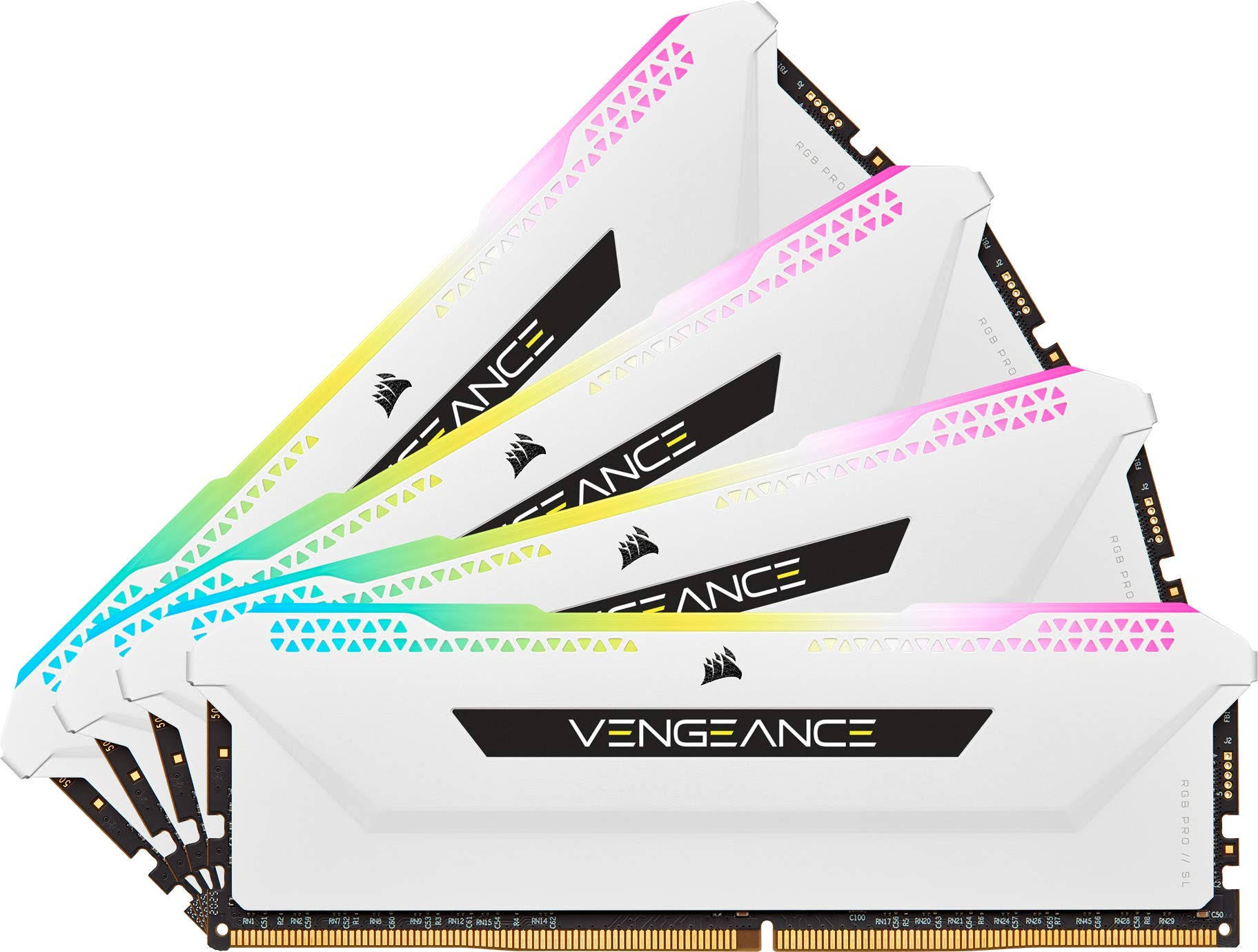 Corsair Vengeance RGB Pro SL 32GB (4x8GB) DDR4 DRAM 3200MHz C16 Memory Kit – White
