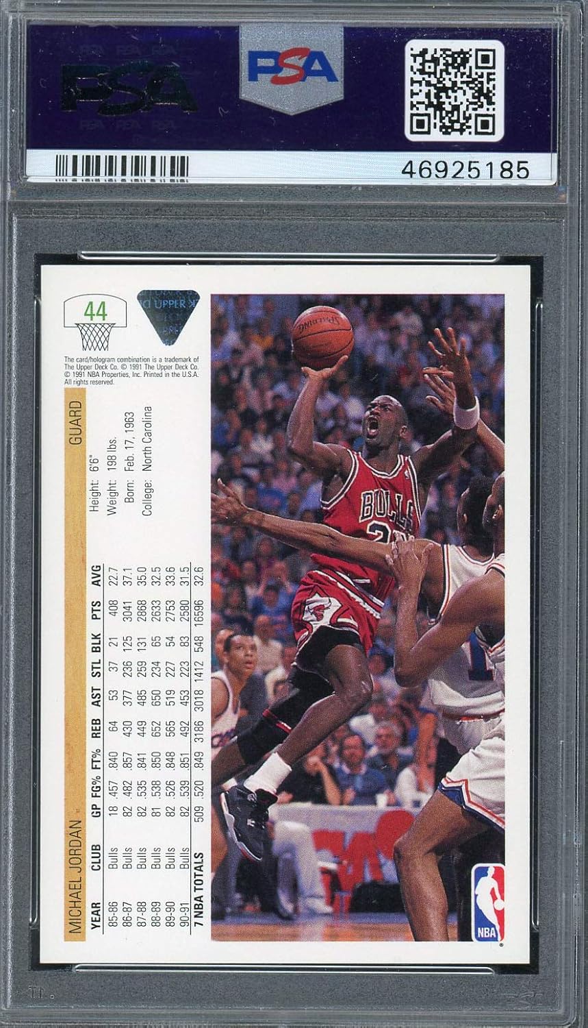 Michael Jordan 1991 Upper Deck Basketball Card #44 Graded PSA 8