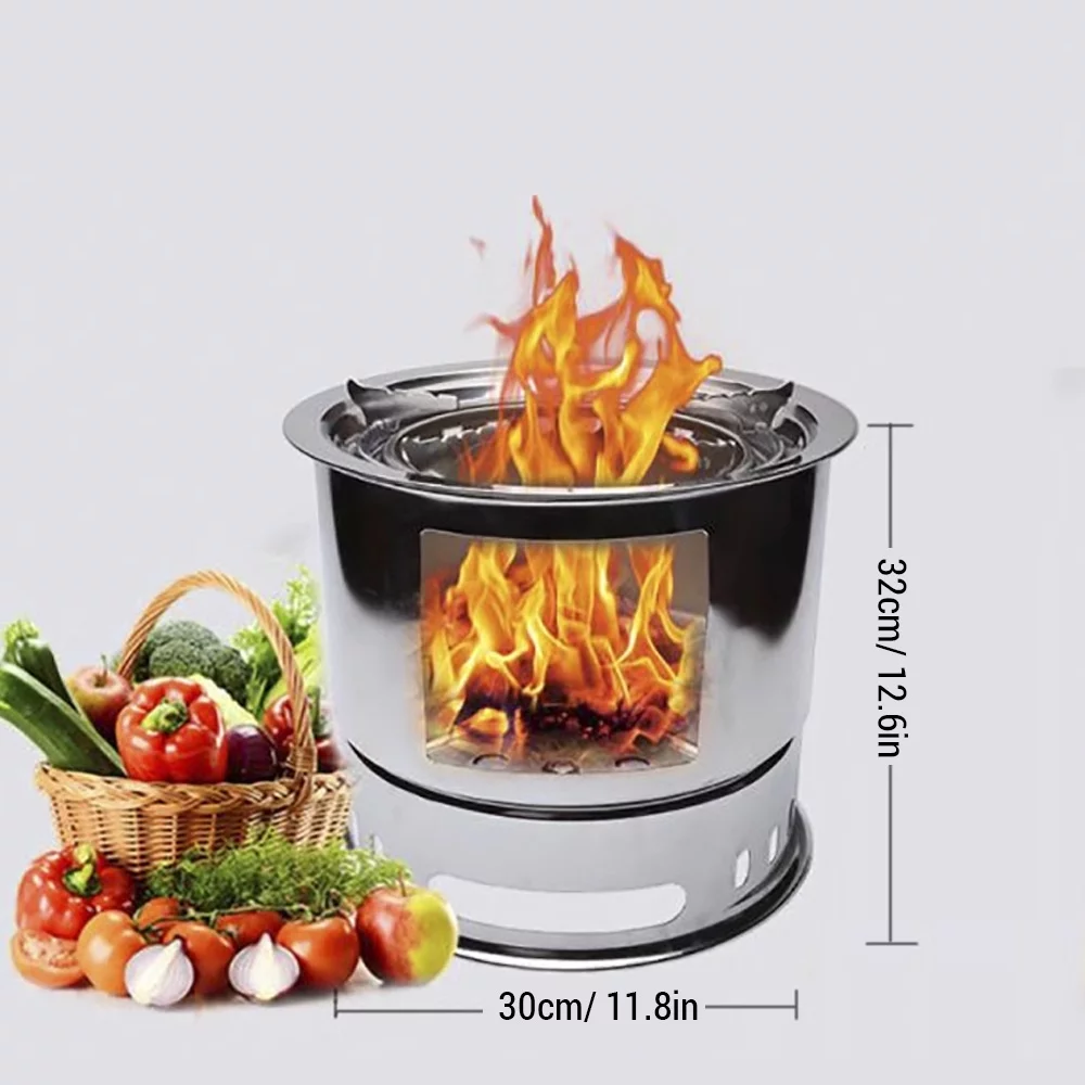 ametoys 4 In 1 Portable Camping Stove, Multi-functional Wood Stove for Picnic Backpacking