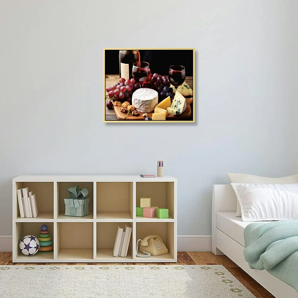 Chilfamy Wine Bottle Glasses Wall Art Decor Picture Painting Poster Print on Canvas Panels Pieces - Kitchen Theme Wall Decoration Set - Winery Wall Picture for Dining Room 16x12in/20x16in