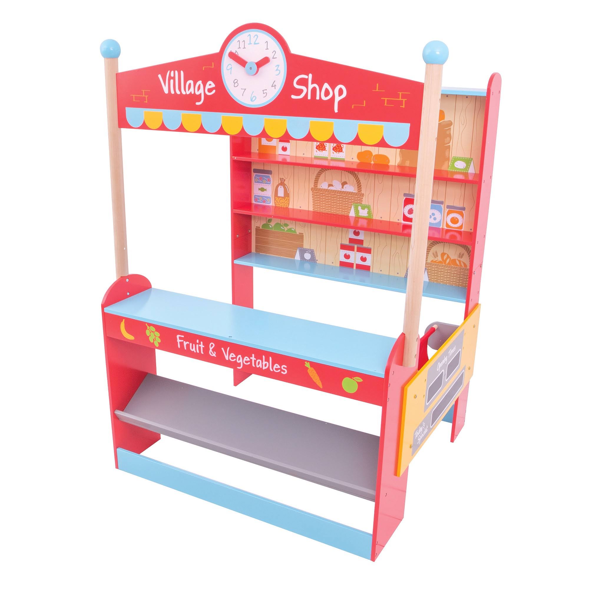 Bigjigs Toys Wooden Village Shop - Pretend Play and Role Play Toys