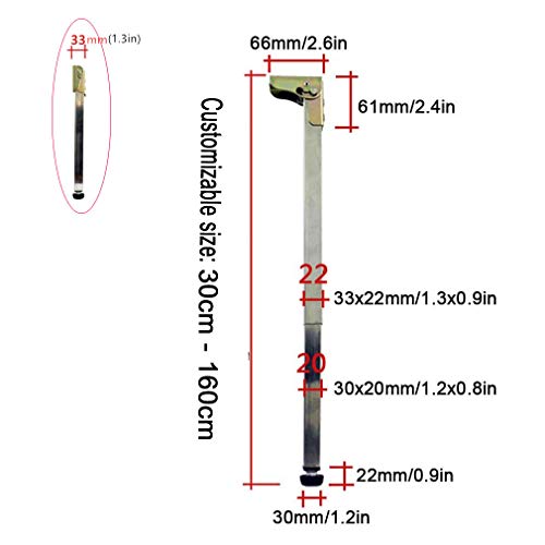 Stainless Steel DIY Furniture Table Legs,Folding Telescopic Bar Desk Legs,Push-Pull Lift Dining Table Feet,Adjustable Bar Table Support Column,with Protective Base & Screws(Min 15.4in,Max 23.6in)