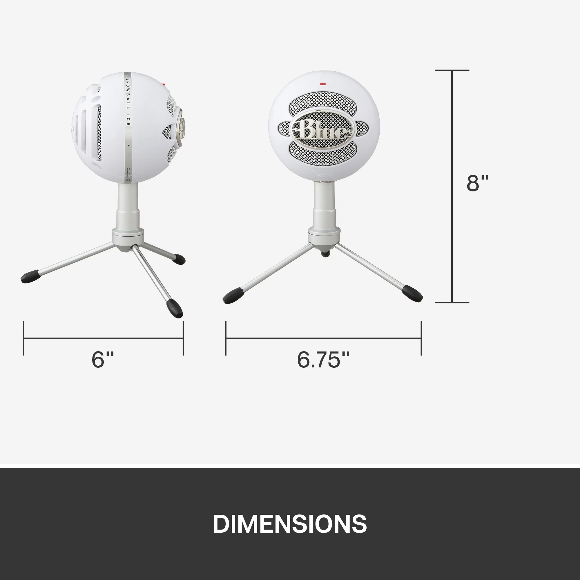 Blue Snowball iCE Plug 'n Play USB Microphone for Recording, Streaming, Podcasting, Gaming on PC and Mac, with Cardioid Condenser Capsule, Adjustable Desktop Stand and USB cable, White