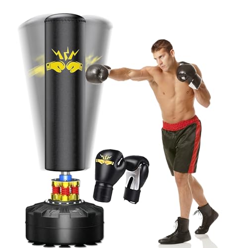 Punching Bag with Stand Adult, 70''-205lbs Boxing Training Equipment, Freestanding Heavy Punching Bag for Adults - Suitable for Boxing and Kickboxing for Home Office Gym