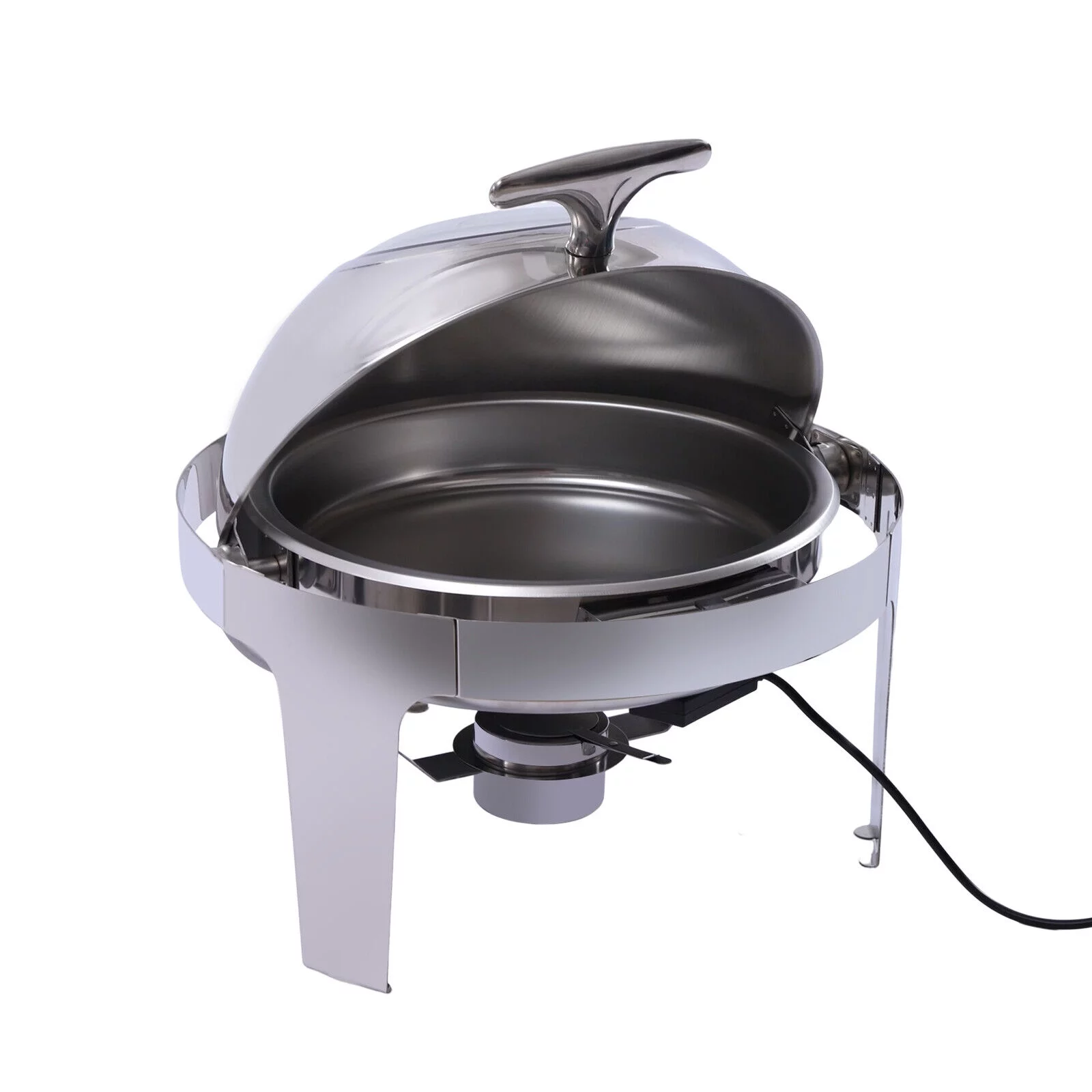 Silver 6.3-Quart Premium Food Warmer Chafing Dish Gourmet Buffet Catering Stainless 400W
