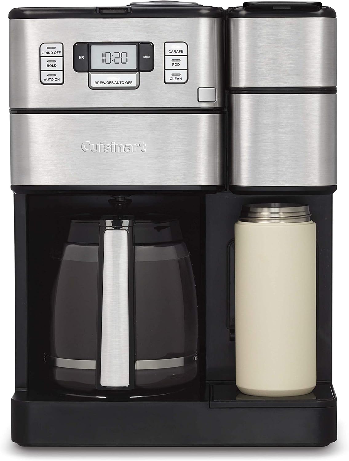 Cuisinart SS-GB1 Coffee Center Grind & Brew Plus, Built-in Coffee Grinder, Coffeemaker and Single-serve Brewer, Black/Silver