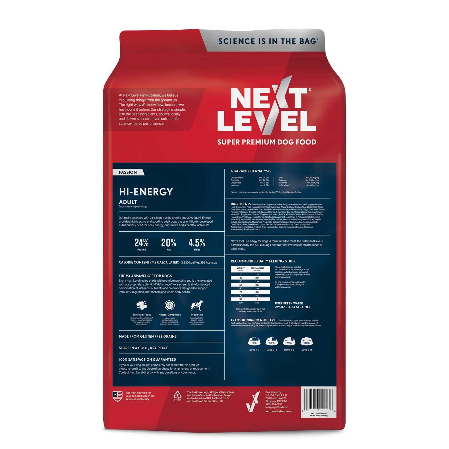 Next Level Hi-Energy Adult Dry Dog Food - Pet Supplies online store
