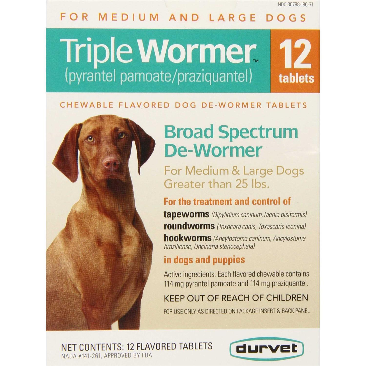 Durvet Triple Wormer for Medium & Large Dogs - Pet Supplies online store