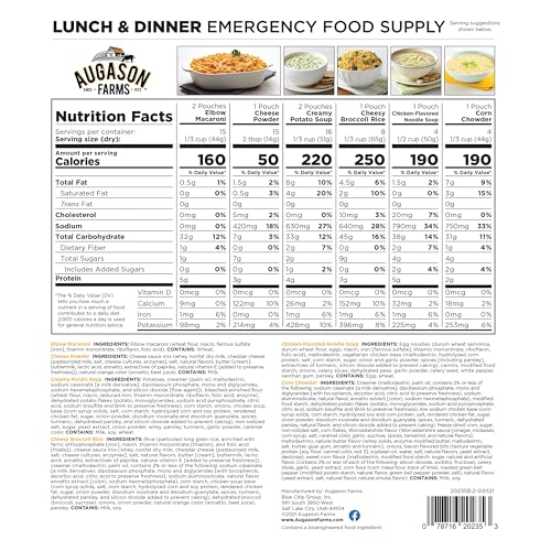 AUGASON FARMS Emergency Food Supply Bucket, 92 Servings, Dehydrated Meal Kit, Variety Pail, Long Shelf Life Just-Add-Water Meals for Disaster Survival Prep, Camping, Hiking, and More