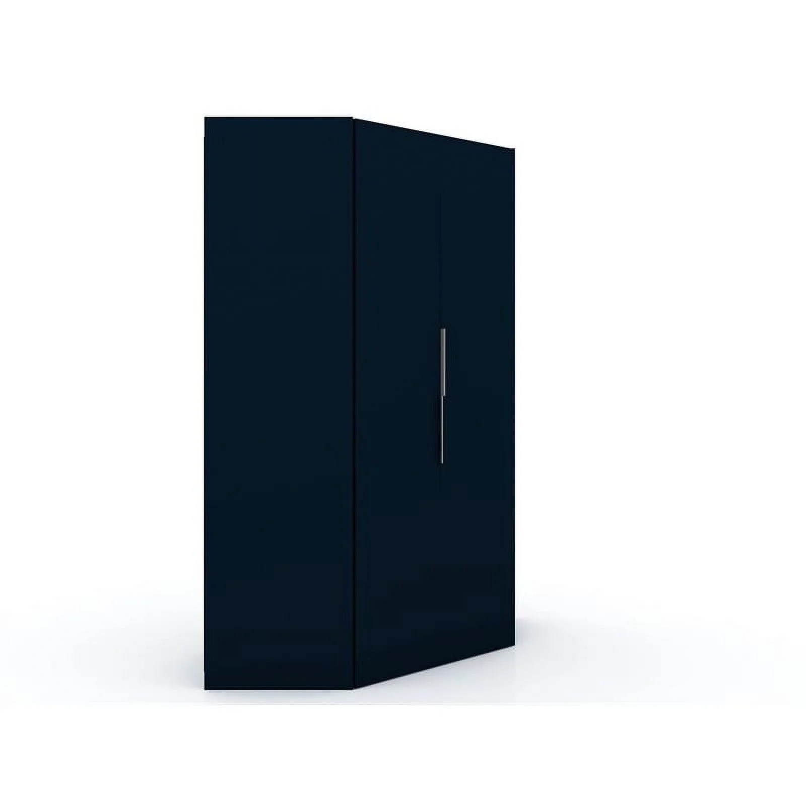 Atlin Designs Contemporary Wood Corner Wardrobe Closet in Midnight Blue