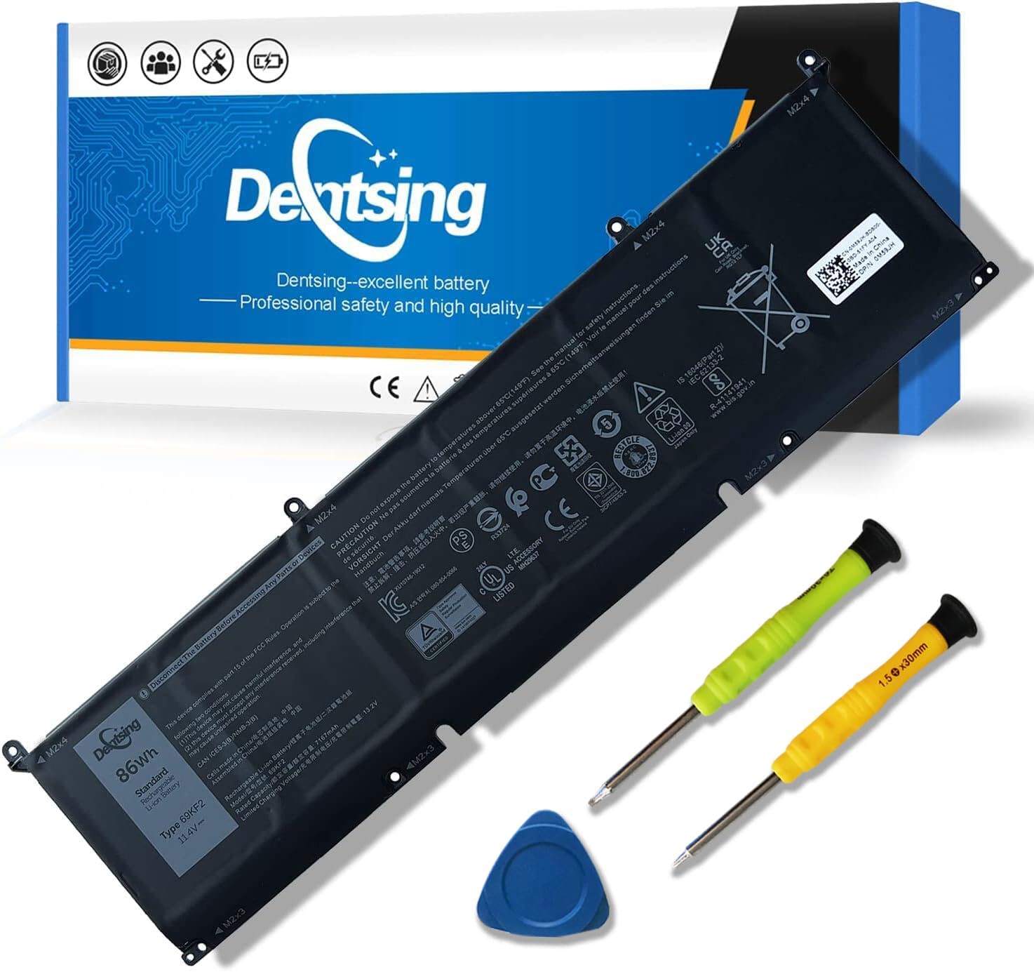 Dentsing 69KF2 Laptop Battery Replace for Dell Precision 5550 5560 Inspiron 7500 7510 7610 Alienware M15 M17 R3 R4 R5 R6 R7 XPS 15 9500 9510 G15 5510 5511 Series Notebook 8FCTC DVG8M P8P1P M59JH 70N2F
