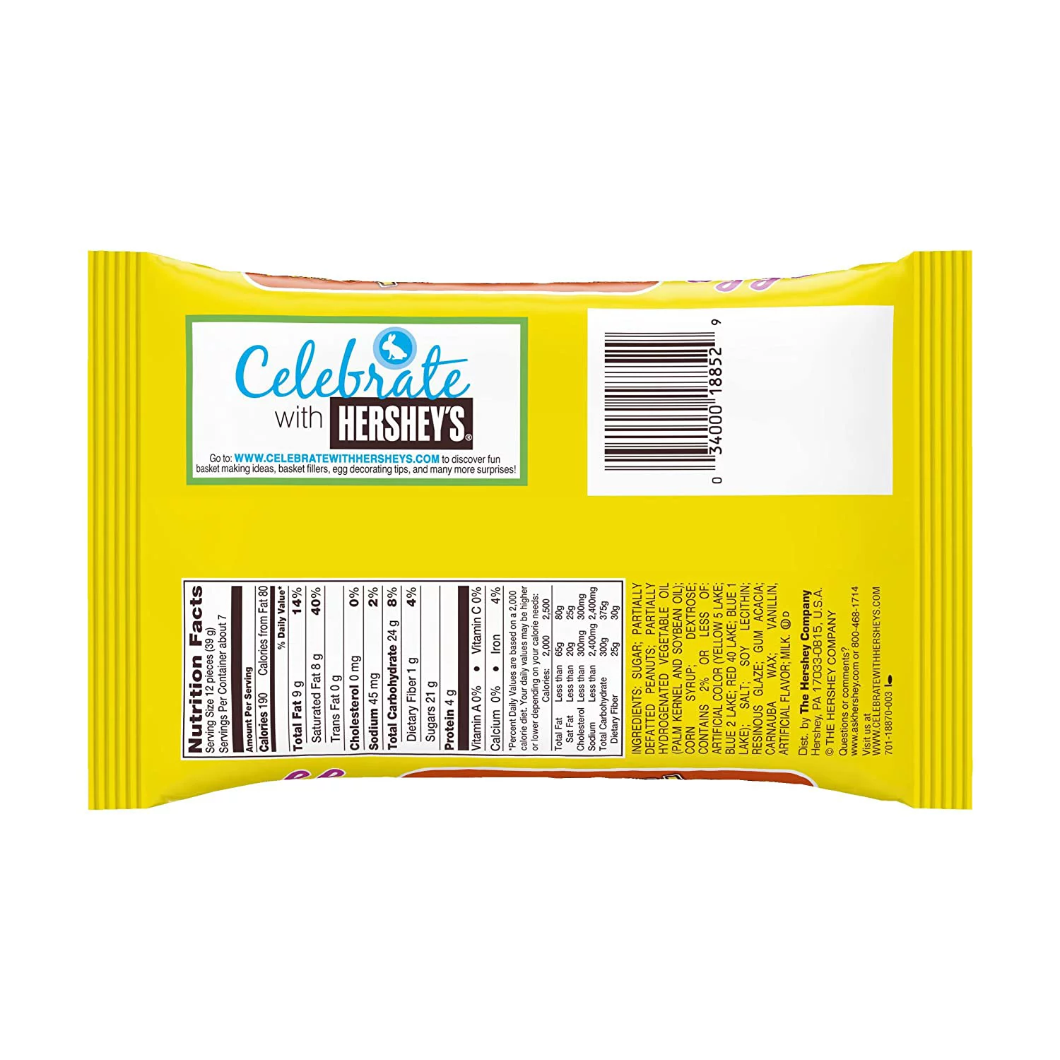 Reese's Pieces Easter Peanut Butter Eggs, 10-Ounce Bags (Pack of 4)