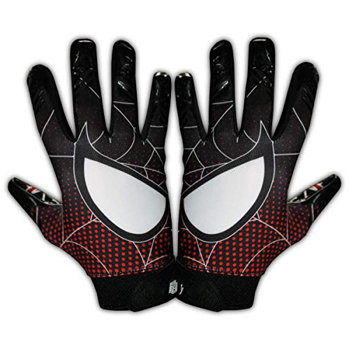 Football Gloves-Tacky Grip Skin Tight Adult Football Gloves-Enhanced Performance Football Gloves Men-Pro Elite Super Sticky Receiver Football Gloves-Adult Sizes