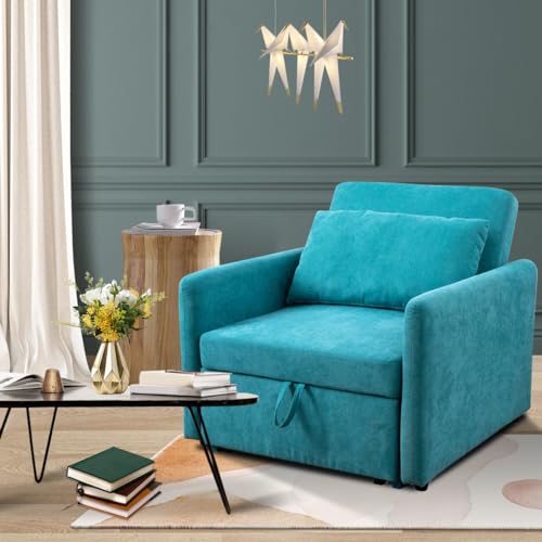 Convertible Sofa Bed Chair Sofabed, Red