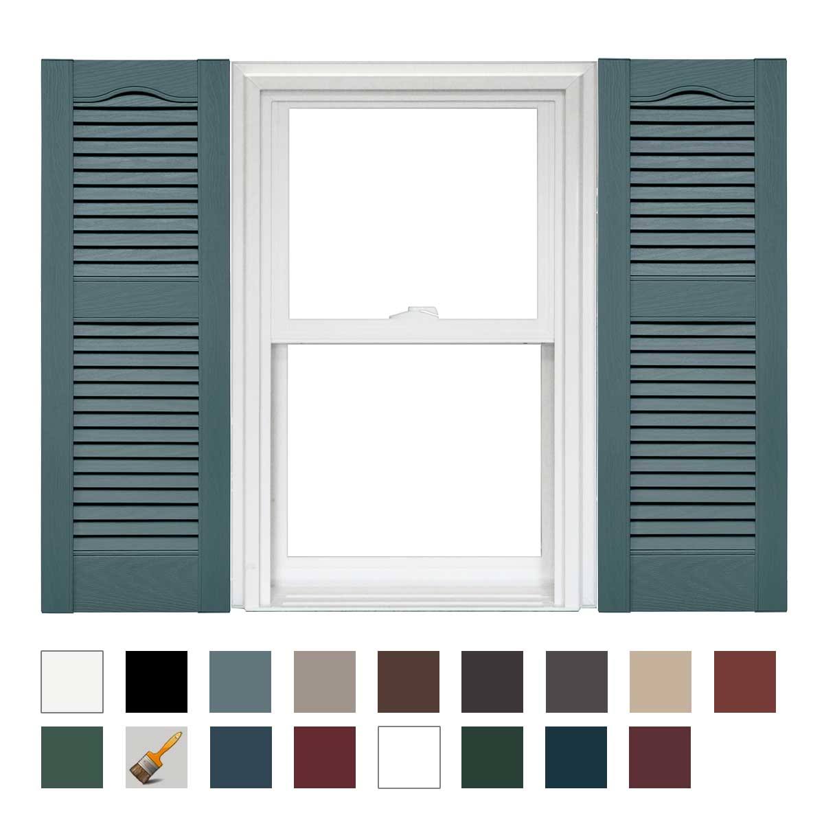 Mid America Open Louver Vinyl Shutters (1 Pair) - 14.5 x 64 004 Wedgewood Blue