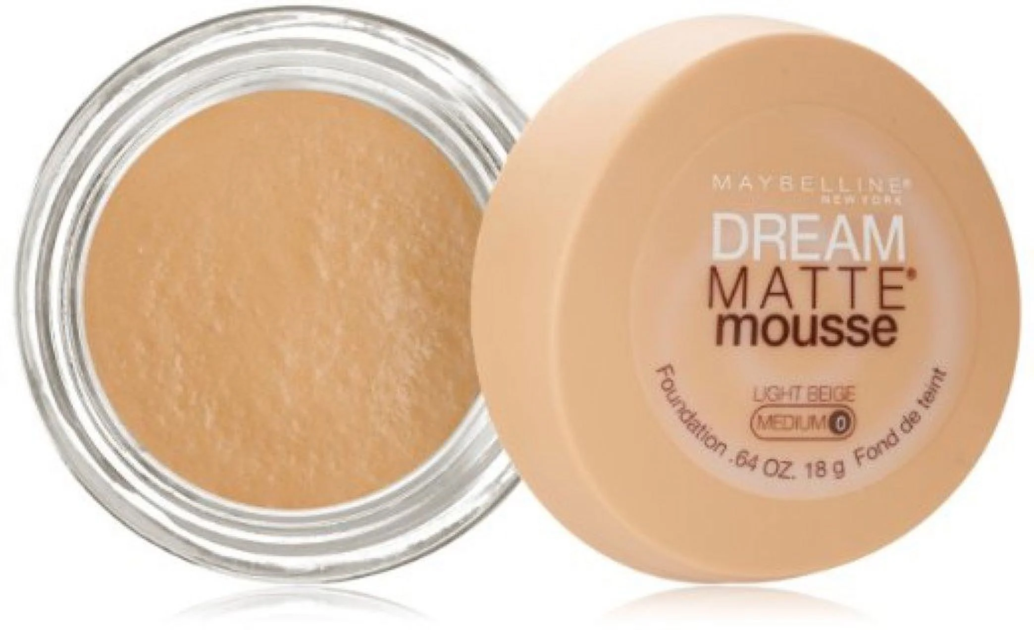 Maybelline Dream Matte Mousse Foundation, Light Beige [0], 0.64 Oz (Pack Of 3)