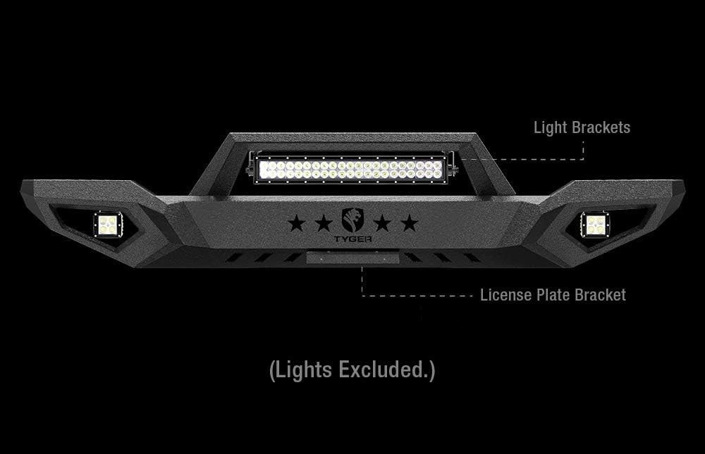 Tyger Auto TG-BP6C80468 Tyger Fury Front Bumper Kit Compatible with 2016-2018 Chevy Silverado 1500 (Including 2019 LD) | Textured Black | Rock Crawler