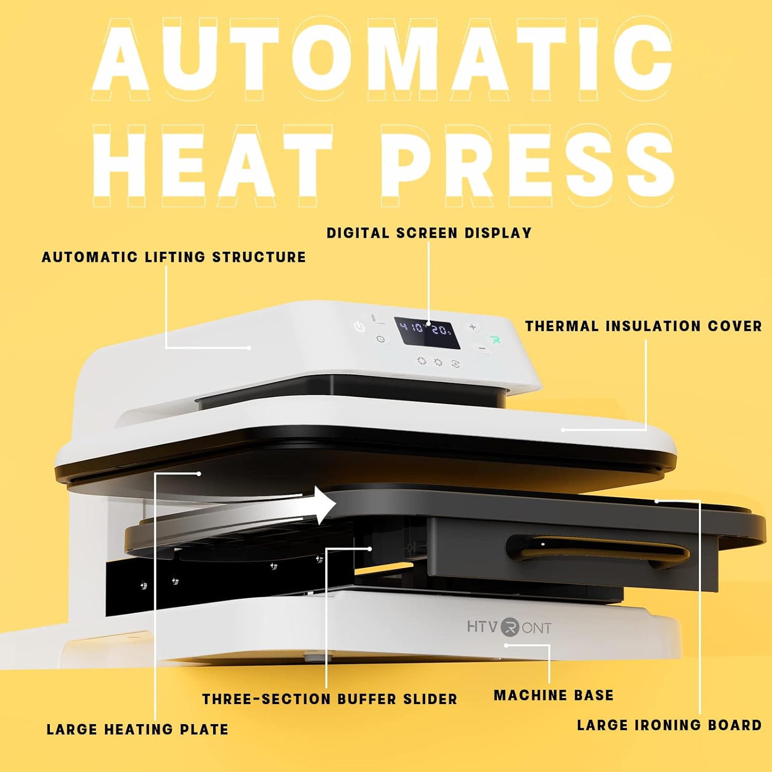 HTVRONT Auto Heat Press Machine 15x15 & 3Pack 12x16