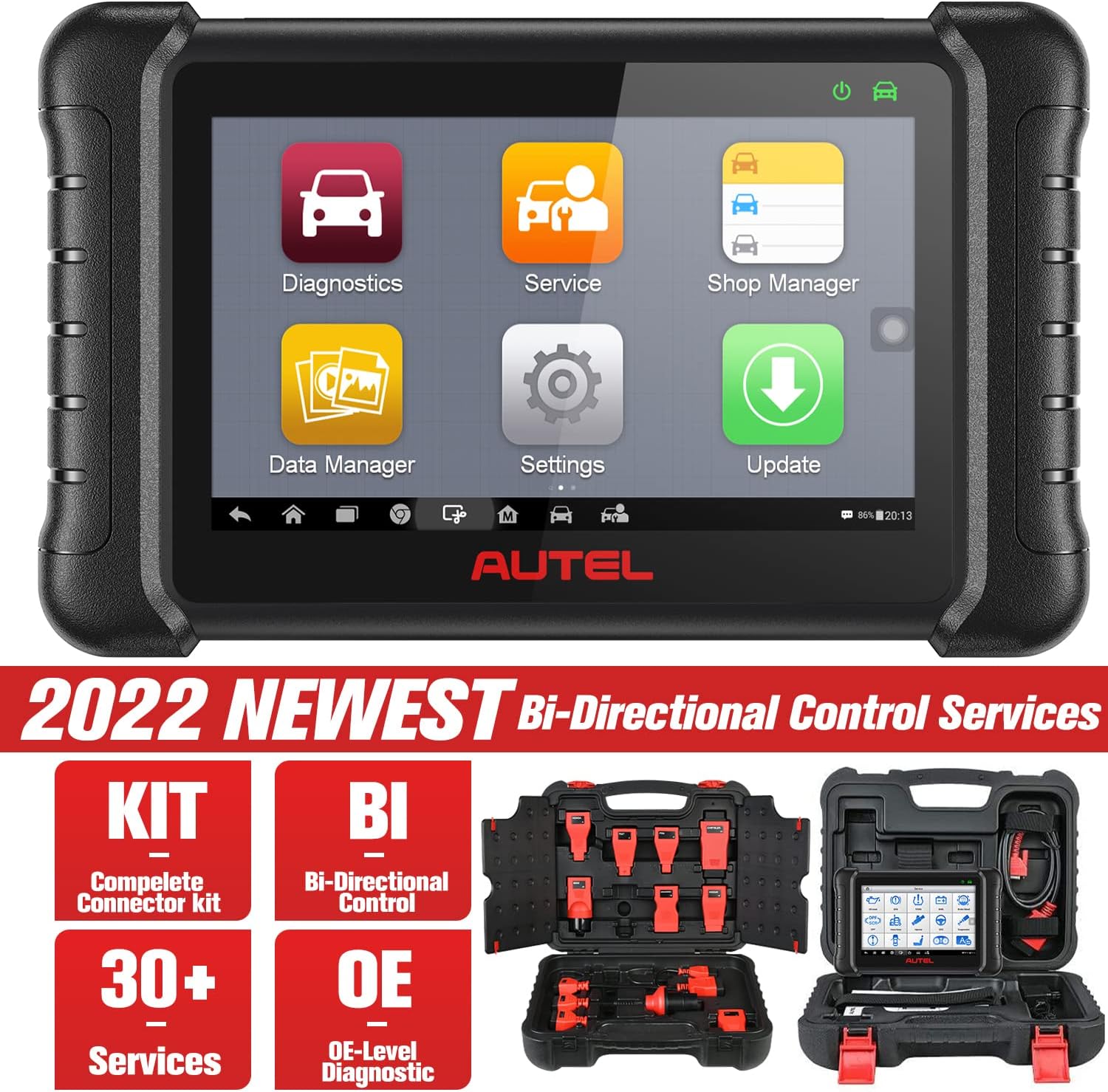 Autel MaxiDAS DS808K Diagnostic Scan Tool - 2022 New Model of DS708, DS808 Kit Same As MS906 with VAG Guided Functions/ Reflash Hiddens, Bi-Directional Control, 30+ Services, All System Diagnostics