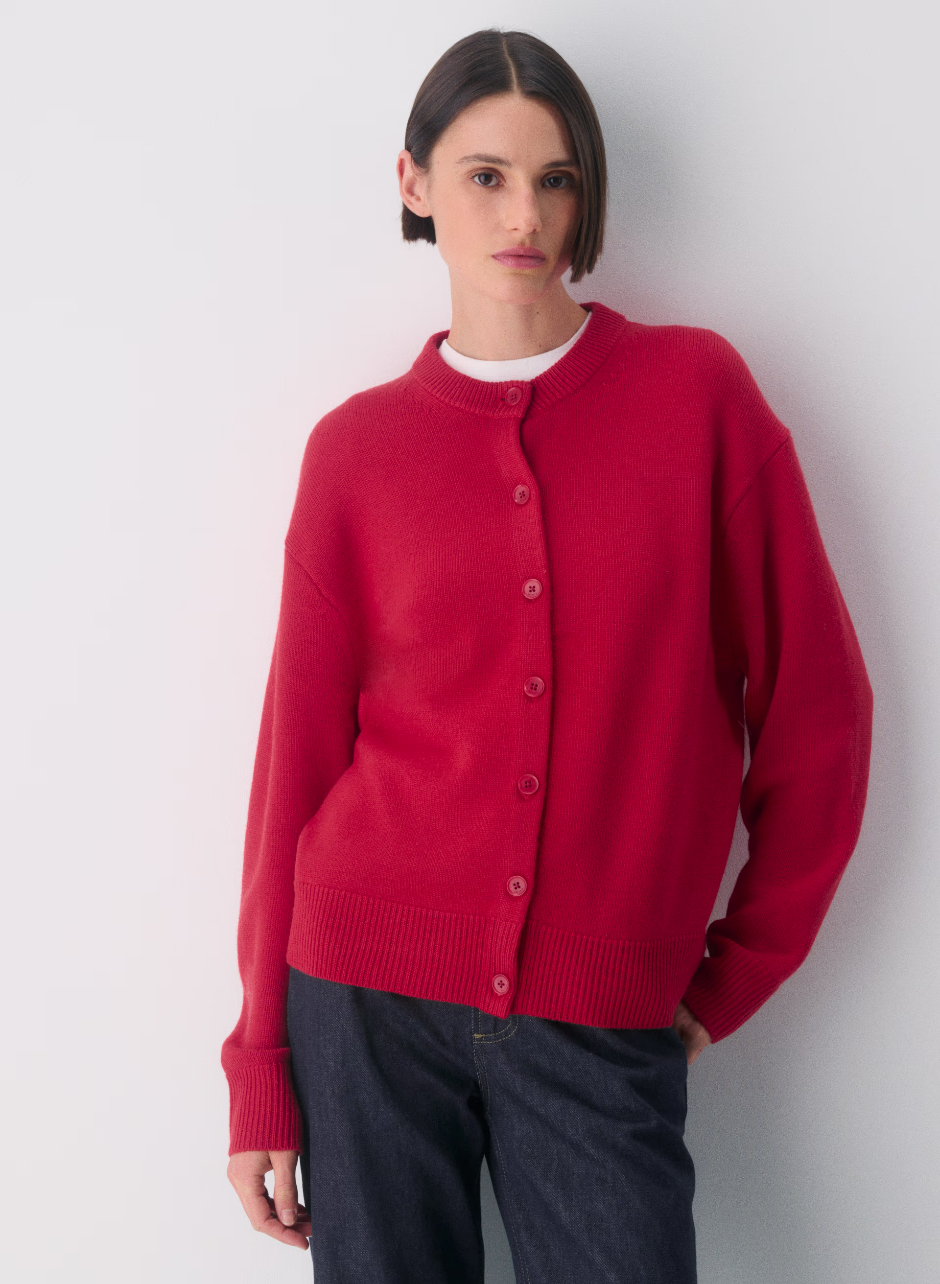 Essential Merino Wool Crew Cardigan - ARITZIA OUTLET